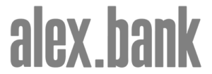 Alex.Bank logo in black and white
