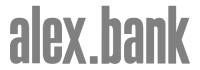 Alex.Bank logo in black and white